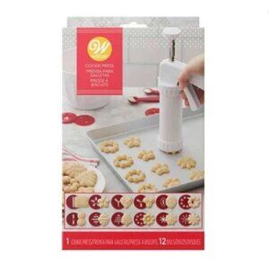 Wilton Cookie Press Set, 13-Piece Kit with Spritz Cookie Press & Discs